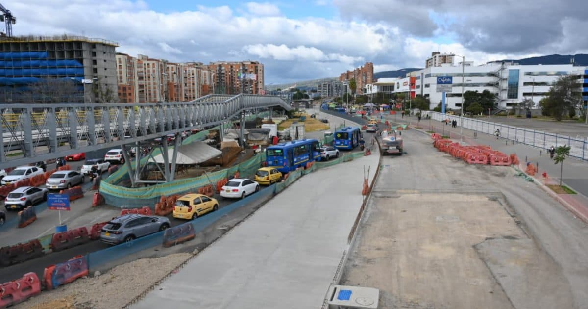 Foto de un frente de obra de la avenida 68