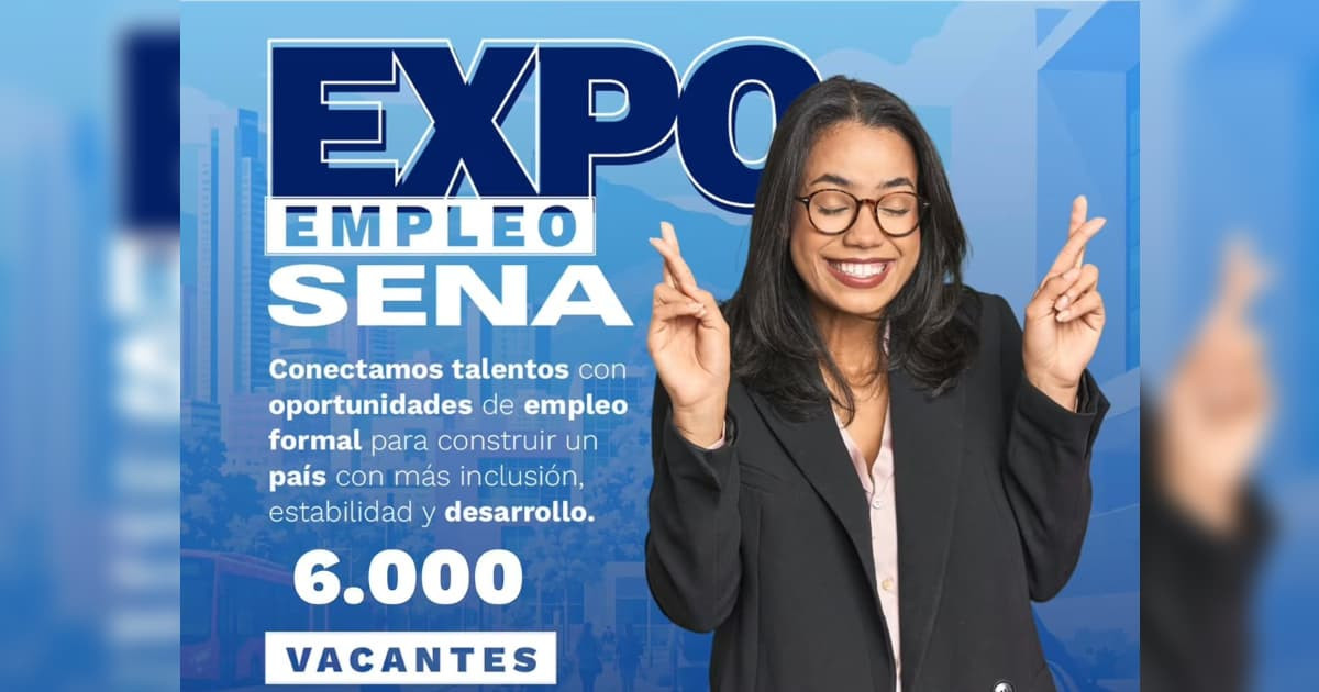 Imagen oficial 'Expo Empleo SENA' con trabajo bogotá y 6.000 vacantes laborales.
