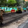 Arreglo de calles en el Parque Nacional en Bogotá por la UMV 