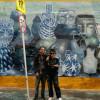 Imagen mural con los artistas visuales Angie Tatiana Contreras y Mateo Sánchez