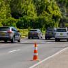 Foto de Agentes de Civiles de Tránsito realizando controles en la autopista Norte.