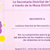 Imagen del reconocimiento otorgado por la Secretaría Distrital de la Mujer al IDRD