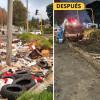 Fotos de la recuperación de la ronda del río Fucha con acciones de limpieza a intervención en el barrio Restrepo de Bogotá.