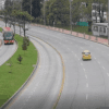 Imagen panorámica de las calles de Bogotá sin carro y sin moto.