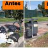 Foto que muestra antes y después de jornada de recolección de residuos en Bogotá