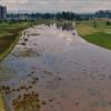 Obras de control hidráulico en el río Bogotá