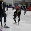 Gabriela Rueda en entrenamiento de patinaje sobre hielo en Nacional de Patinaje de Utah