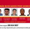 Cartel de los más buscados por homicidio en Bogotá.