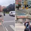 Foto de manifestantes en una vía de Bogotá 