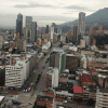 Imagen panorámica de Bogotá en la que se aprecia un día opaco.