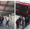 Foto de personas haciendo fila en TransMilenio