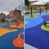 Fotos de las obras de renovación parque El Planchón en barrio San Carlos, al sur de Bogotá.