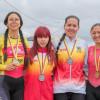 Foto de las participantes del Equipo Bogotá de en el Campeonato de Paracycling. 