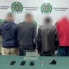 Foto de los cuatro capturados en Bosa, al suroccidente de Bogotá.