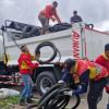 Foto de la jornada de 'Llantatón', realizada en Fontibón, al occidente de Bogotá.