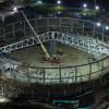 Foto panorámica de la estructura metálica en Velódromo de Gibraltar 