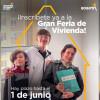 Imagen gráfica que invita a realizar la inscripción en la feria de vivienda 2026