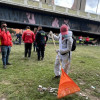 Foto del operativo de intervención bajo el puente de la autopista Sur con avenida Villavicencio.