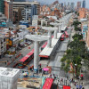 Foto aérea de la avenida Caracas en inmediaciones a la estación Marly de TransMilenio en Bogotá.