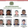 Foto del cartel de los 8 más buscados por homicidio en Bogotá y municipios aledaños.