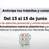 Imagen de la suspensión de servicios Secretaría de Hacienda de Bogotá.