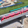 Imagen panorámica del tren energizante de la Línea 1 del Metro de Bogotá