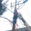 Foto que muestra una persona con uniforme de Enel Colombia trabajando en un poste de energía