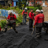 Foto de funcionarios del Distrito en una obra en la localidad de San Cristóbal