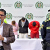Secretario de Seguridad, César Restrepo, y comandante de la Policía de Bogotá, Giovanni Cristancho, durante rueda de prensa.