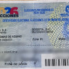Foto de un certificado electoral en un puesto de votación en Bogotá