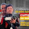 Foto que muestra tres personas sonriendo y un texto: con cindy ya son 32.000 familias cumpliendo su sueño con mi casa en Bogotá