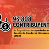 Imagen de la pieza gráfica de Hacienda Bogotá que indica que Bogotá reporta a morosos 