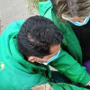 Imagen de referencia con personal de Protección Animal rescata animal dentro de jaula durante operativo urbano