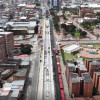 Foto de frente de obra del Metro .