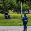 Foto de funcionarios del Distrito en operativo de seguridad