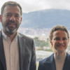Foto del alcalde Carlos Fernando Galán junto a Susana Cordeiro Guerra, vicepresidenta del Banco Mundial.