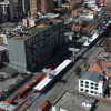 Foto aérea de la estación Av. 39 TransMilenio en la avenida Caracas de Bogotá.