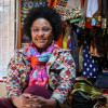 Foto de Gretha Huffington May, mujer raizal de moda en Bogotá.