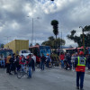 Foto de manifestación en la autopista Sur en Bogotá.
