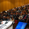 Imagen del alcalde Carlos Fernando Galán hablando en público