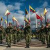 Foto de militares en pruebas del desfile del 20 de Julio en Bogotá.