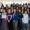 Foto de mujeres durante en lanzamiento de una de las Redes Seguras en Bogotá.