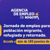 Foto de la Feria de Empleo para migrantes en Bogotá el viernes 24 julio de 2026.