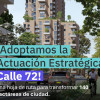 Imagen gráfica que muestra edificios de fondo y el texto: Adoptamos la Actuación Estratégica Calle 72