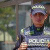 Juan Diego Rodríguez, uno de los 794 nuevos patrulleros en Bogotá.