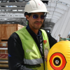 Foto de un trabajador en un frente de obra del Metro