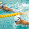 Paranadadoras del Equipo Bogotá compiten en prueba de estilo mariposa en representación de Colombia durante los II Juegos Parasuramericanos Valledupar 2026.
