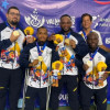 Grupo de paradeportistas del Equipo Bogotá exhibe medallas y mascotas oficiales durante los Juegos Parasuramericanos Valledupar 2026.