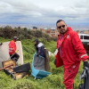 Foto de funcionarios del Distrito en operativo de limpieza 