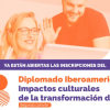 Imagen del cartel promocional del diplomado donde se ve un hombre y una mujer frente a un pc.